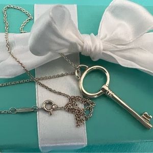 Tiffany&co Sterling Silver 2 inch key  20 inch chain